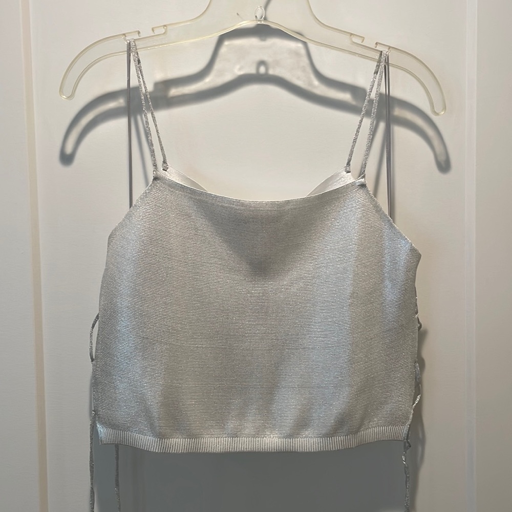 Silver Crop Top